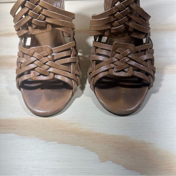 Tory Burch Tevray Braided Leather Wedge Sandals Women’s Size 10 - Picture 5 of 9